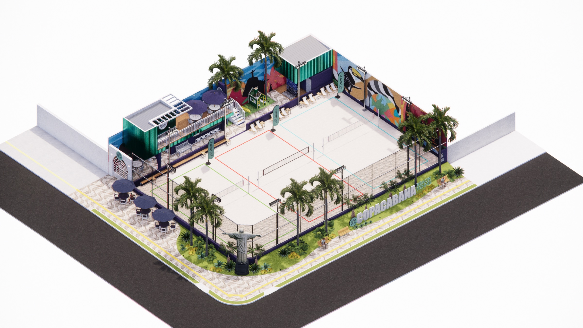 Copacabana Beach Tênis — perspectiva geral