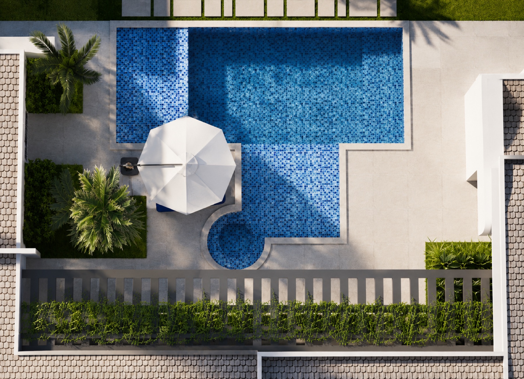 Residência Cris — piscina vista aérea